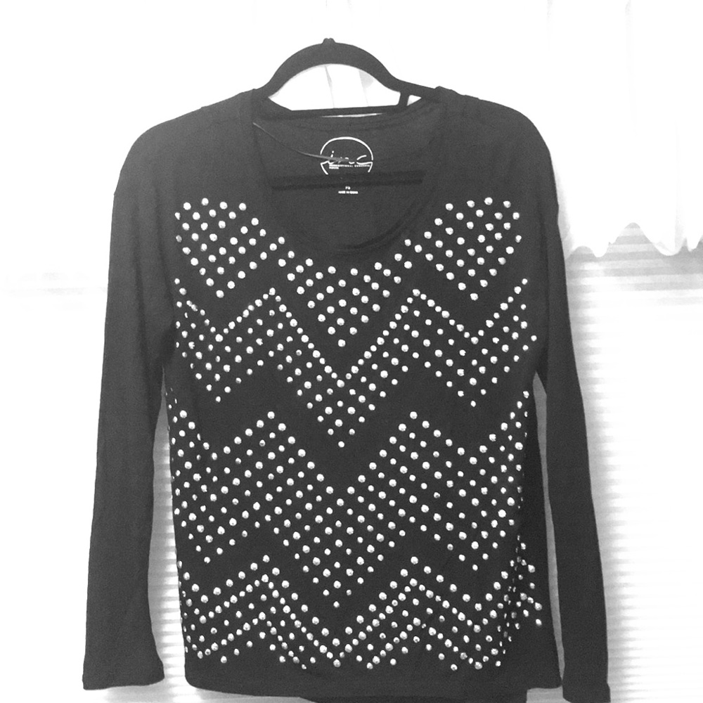 Black long sleeve top.